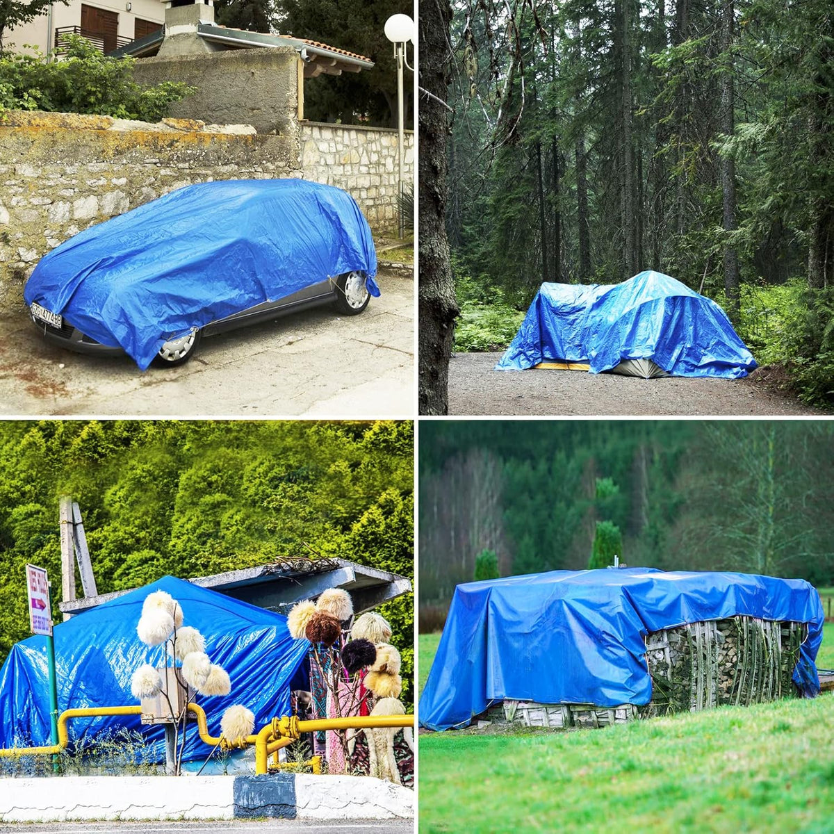 Blue 20x30 Heavy Duty Waterproof Tarpaulin with Metal Grommets D212