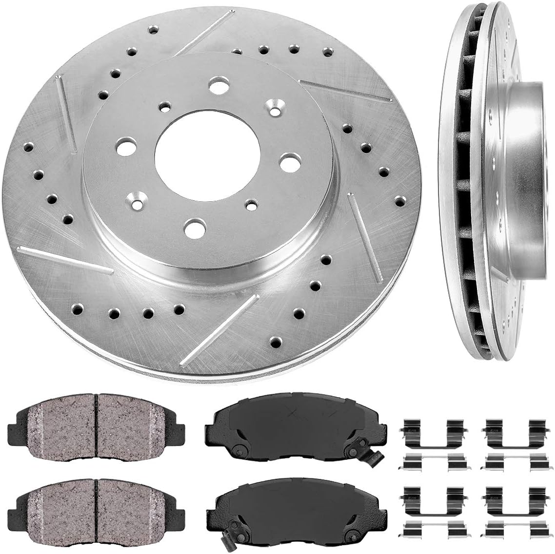 4 Lug Brake Disc Rotors with Ceramic Brake Pads A98023