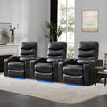 Black Leather Power Recliner Chair P781