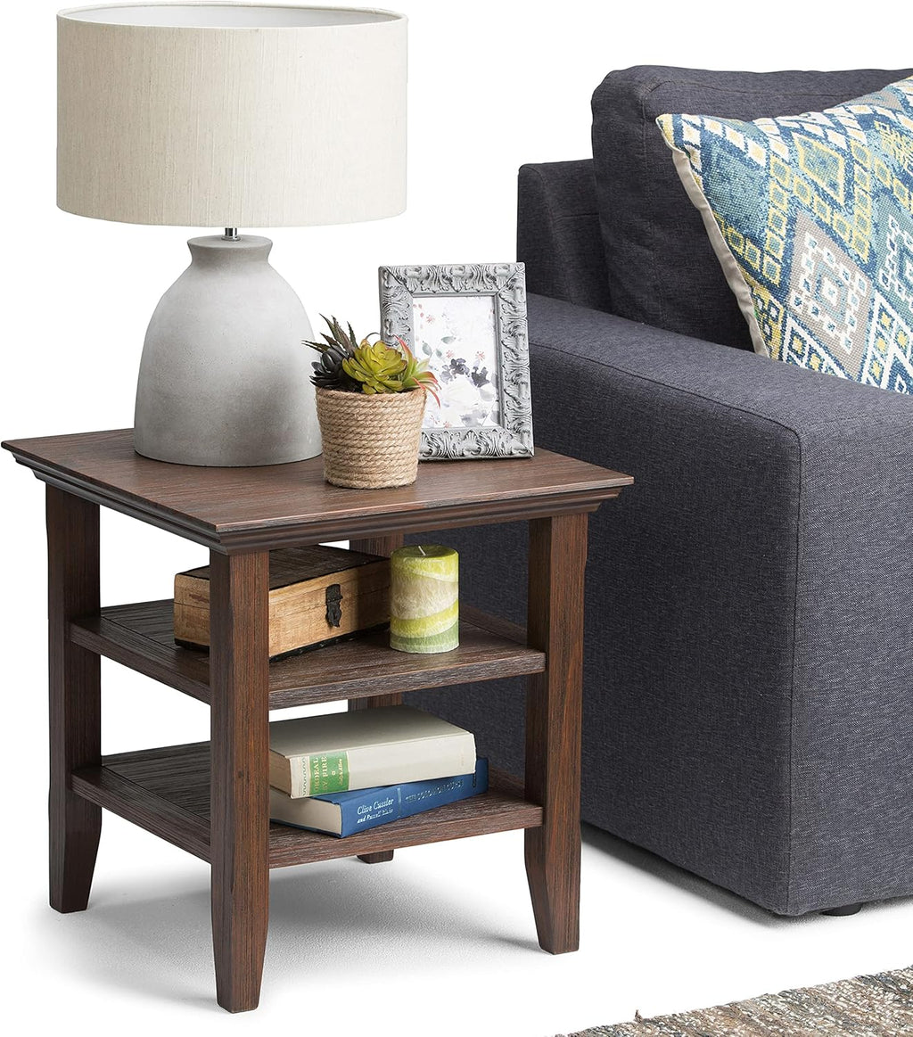 Distressed Grey End Table C3627