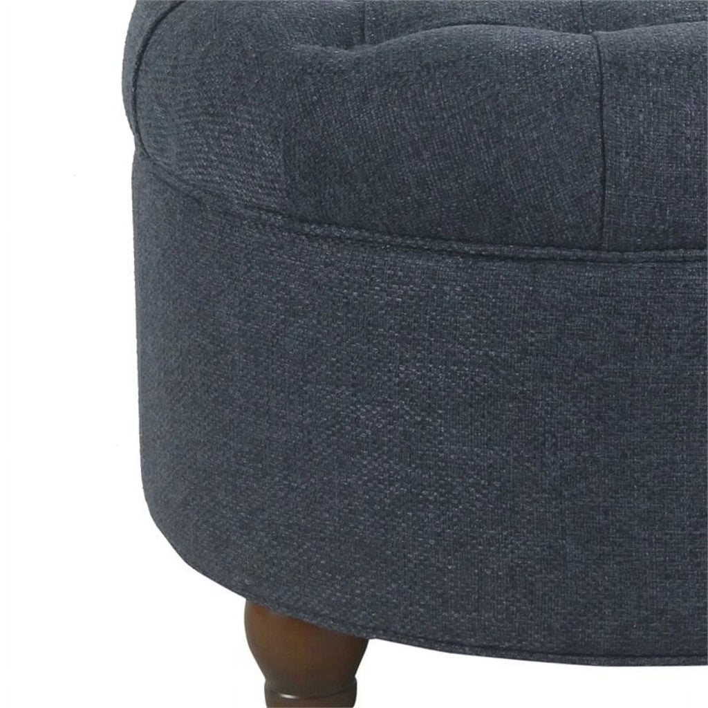 Fabric Upholstered Wooden Storage Ottoman V15244