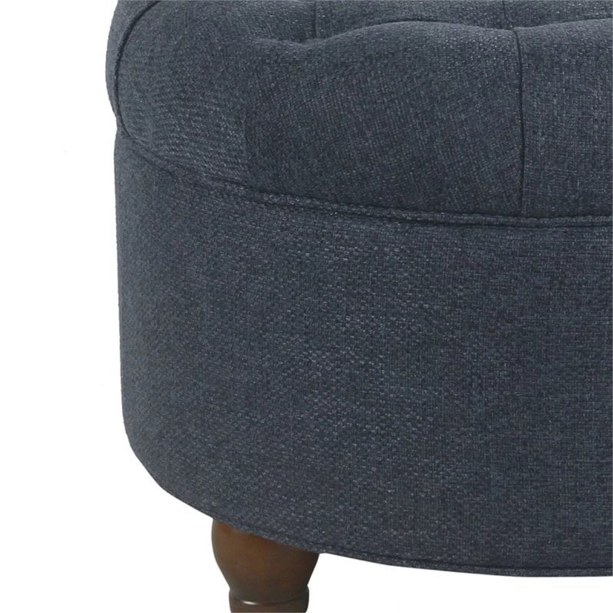 Fabric Upholstered Wooden Storage Ottoman V15244