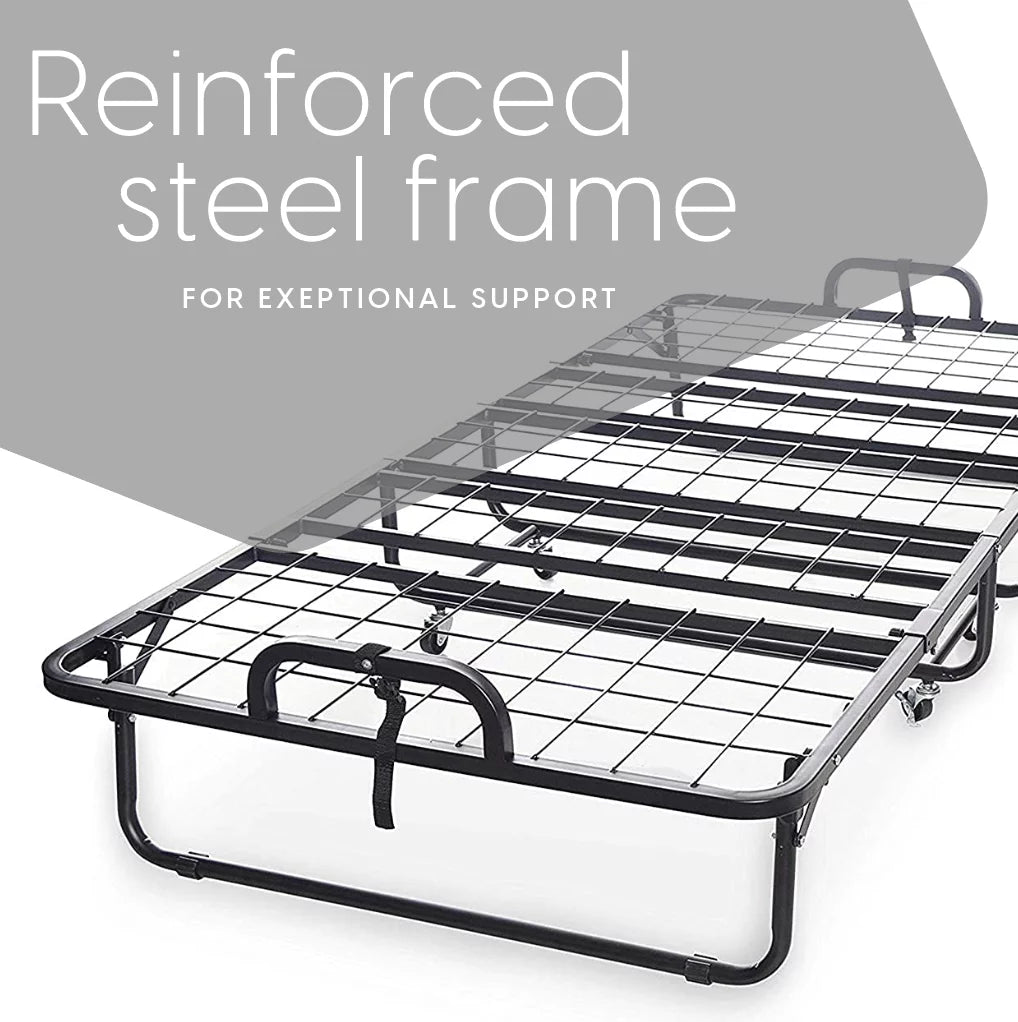 Folding Bed with Memory Foam Mattress Cot Size R523