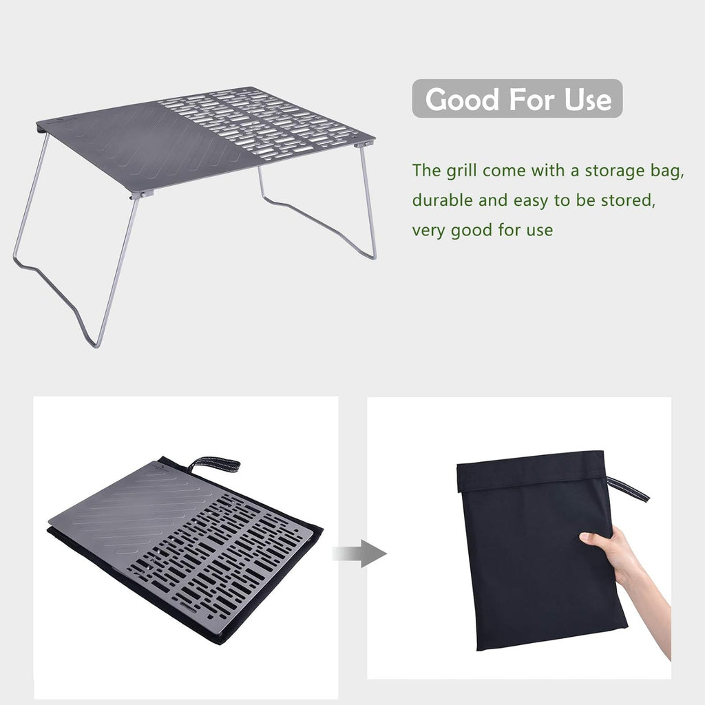 Titanium Folding Campfire Grill with Legs S131