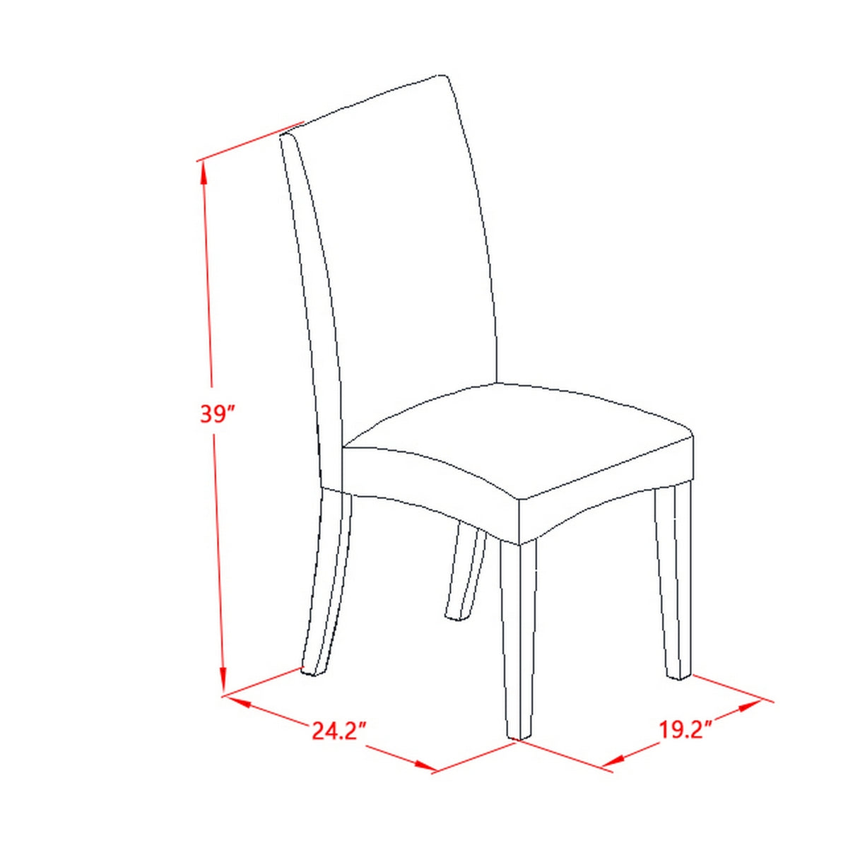 39" Fabric Dining Chairs in Oak/Gray (Set of 2) X23027