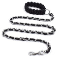 Chew Proof 5.5ft Heavy Duty Dog Leash Metal Chain Lead with Soft Rope Handle R5034