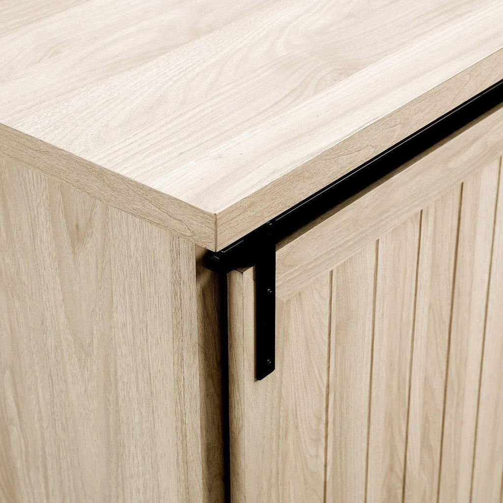 Farmhouse Sliding Door Sideboard with 3 Drawers Birch U84722