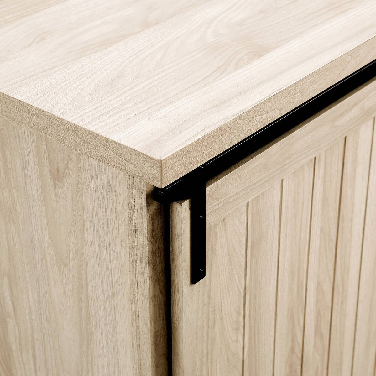 Farmhouse Sliding Door Sideboard with 3 Drawers Birch U84722