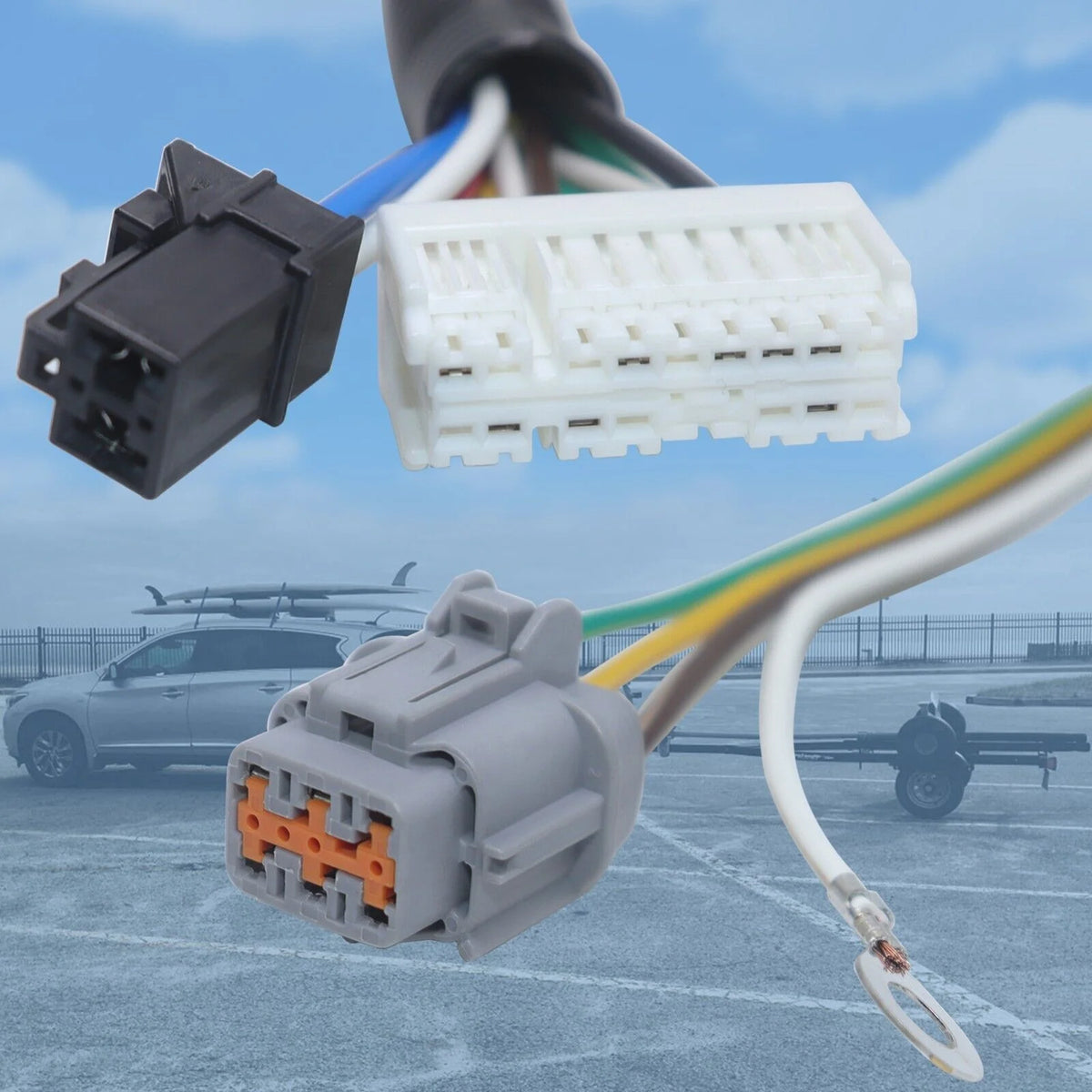 Custom-Fit Vehicle Wiring Harness with 4 Way Flat Trailer Connector H58622