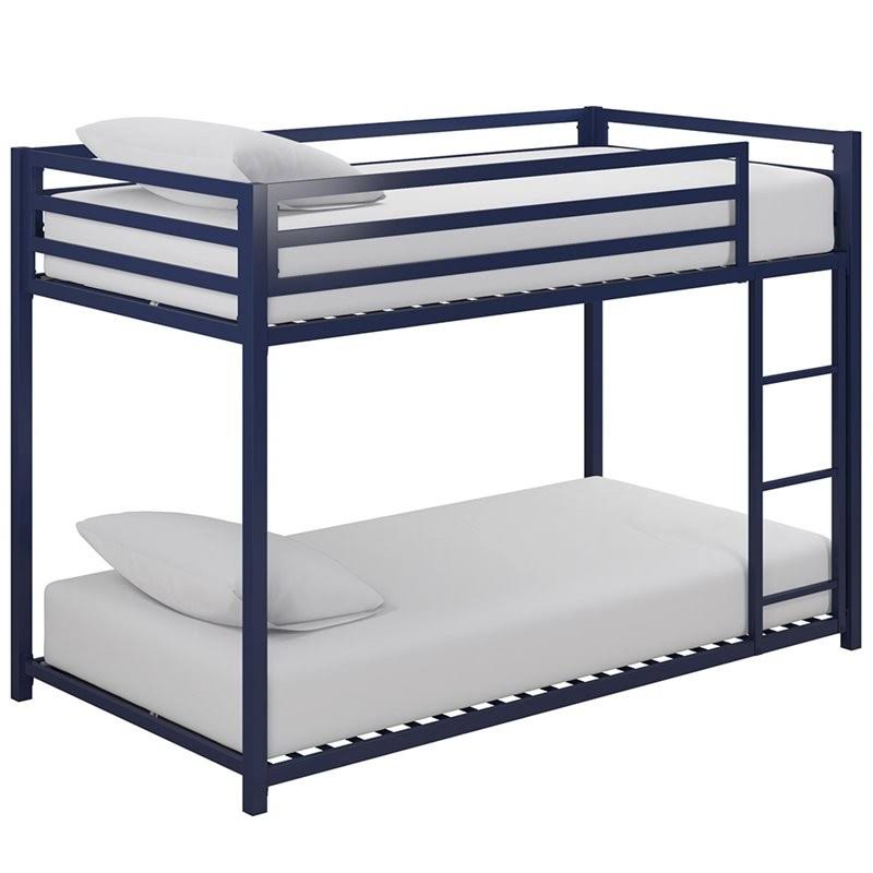 Blue Twin Over Twin Metal Bunk Bed X79187