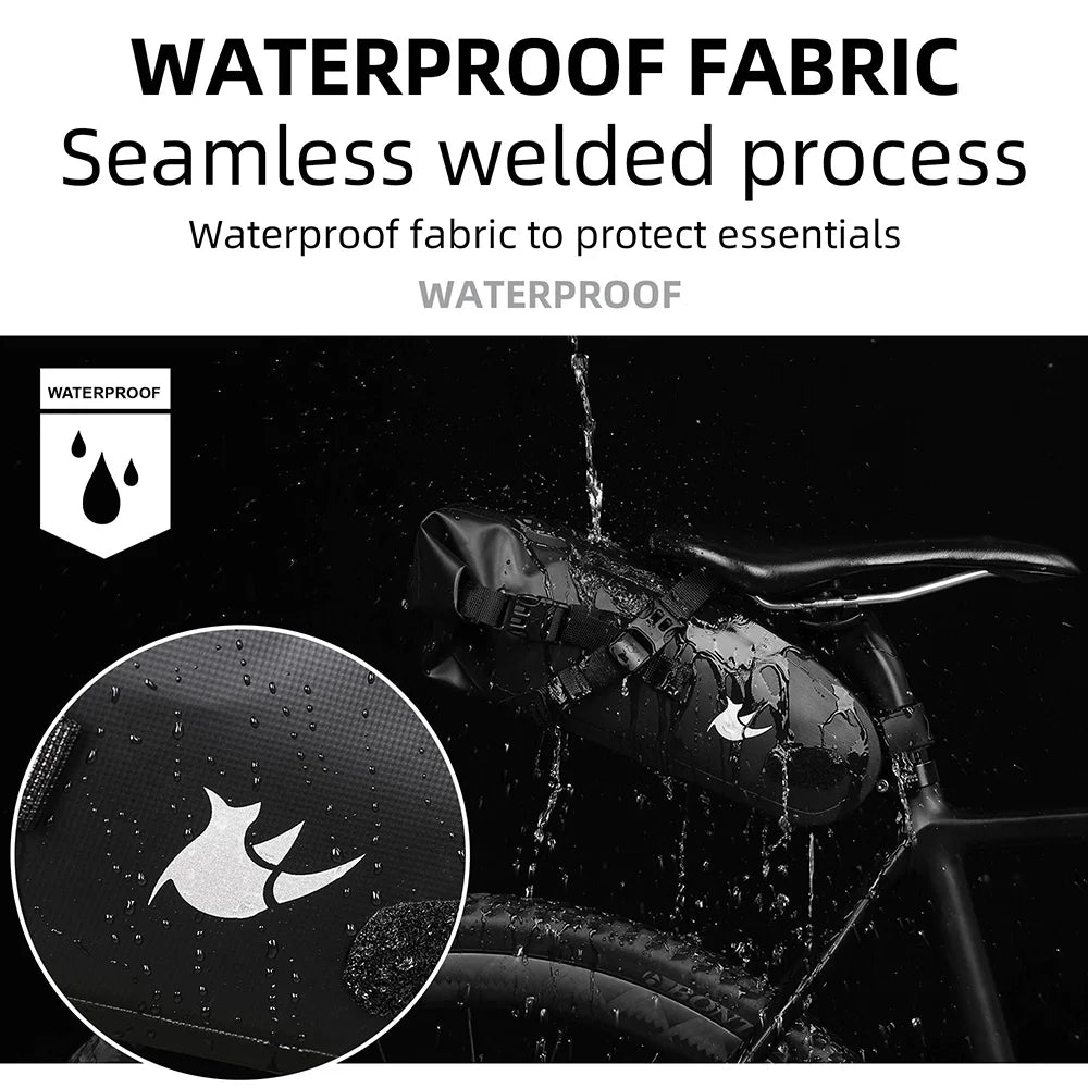 Waterproof Bike Saddle Bag, 4L Cycling Tail Bag D653591