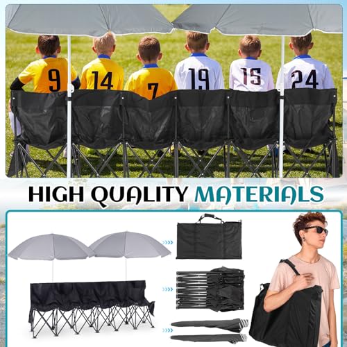Folding Portable Soccer Bench Chair with Storage Bag D7287