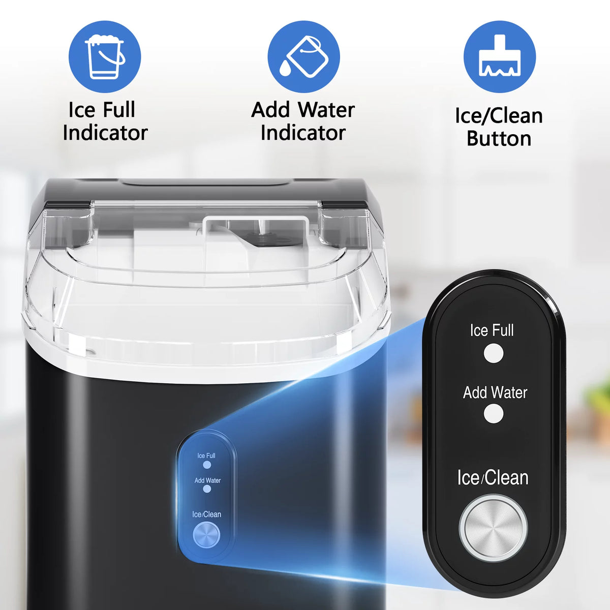 33lbs Countertop Nugget Ice Maker with Scoop V672