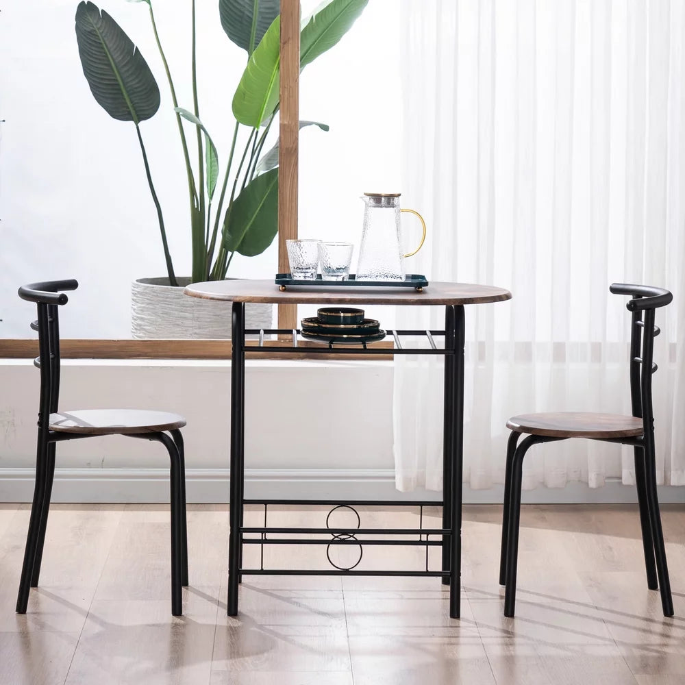 3-Piece Dining Table Set with Metal Frame B8415
