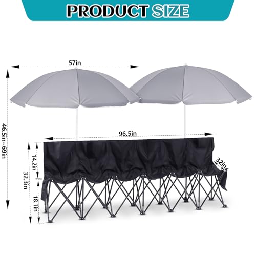 Folding Portable Soccer Bench Chair with Storage Bag D7287