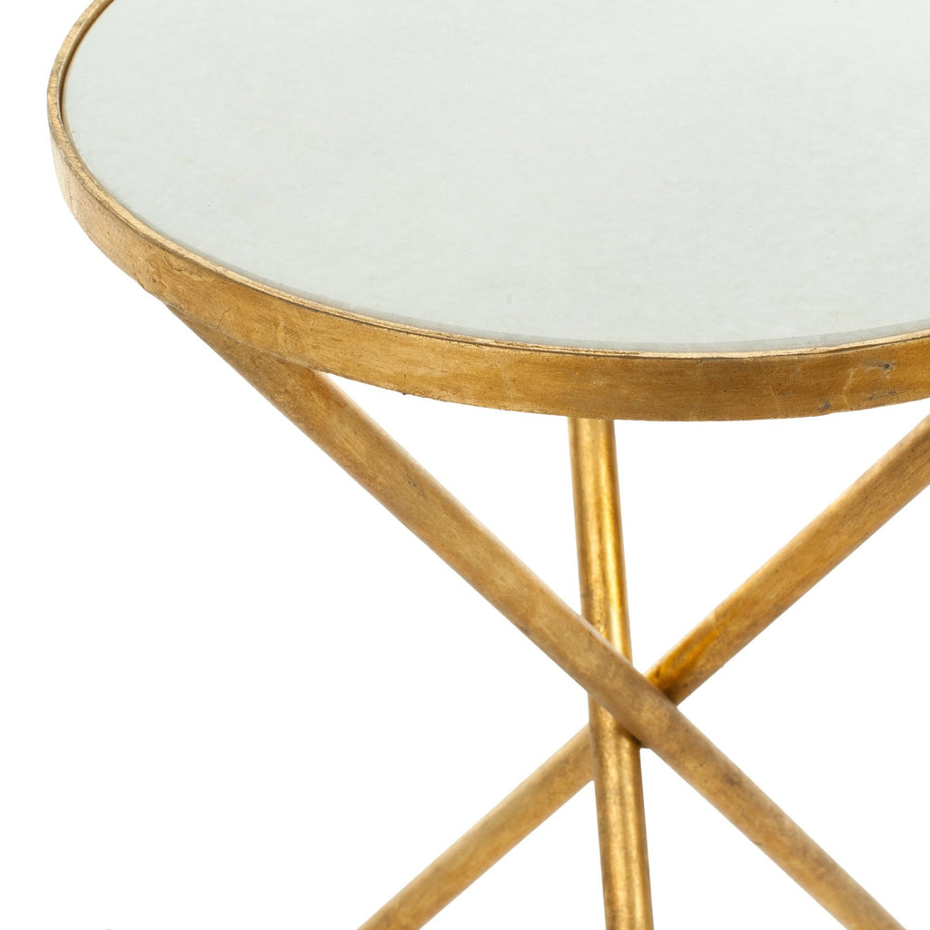 Gold White Accent Table F266