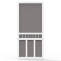 White Vinyl Frame Hinged Decorative Screen Door M597