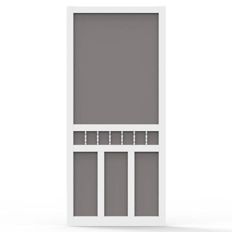 White Vinyl Frame Hinged Decorative Screen Door M597
