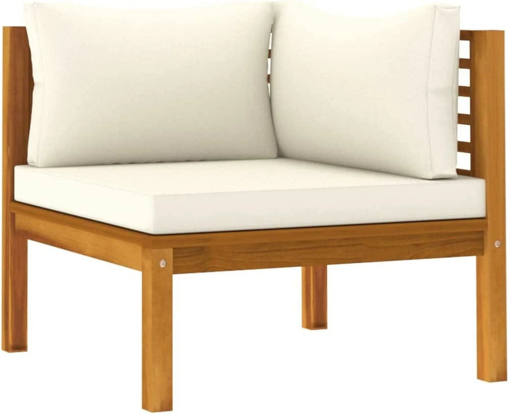Acacia Wood Patio Chairs with Tea Table and Cushions X295273