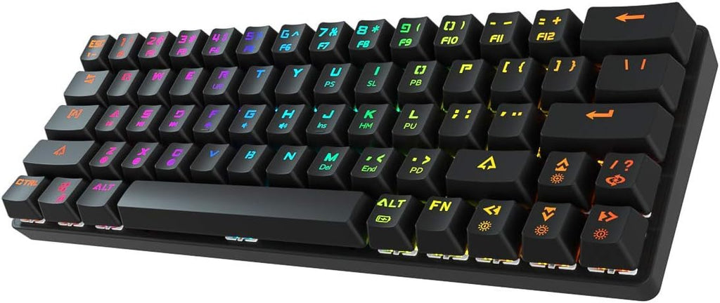 Wireless Wired 60% Mechanical Keyboard with Arrow Keys, True RGB Backlit F7533