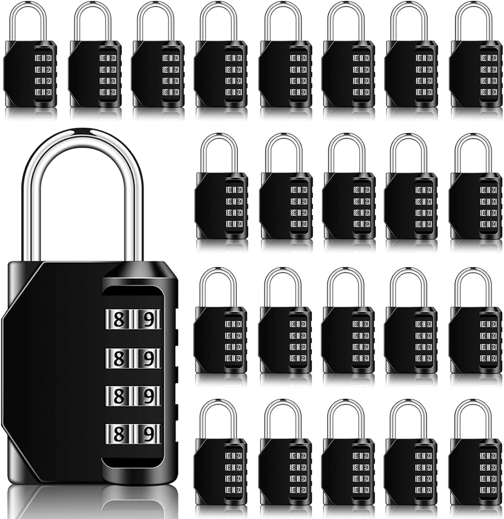 Combination Padlock 4 Digit Waterproof (Black, 24 Pieces) U18510