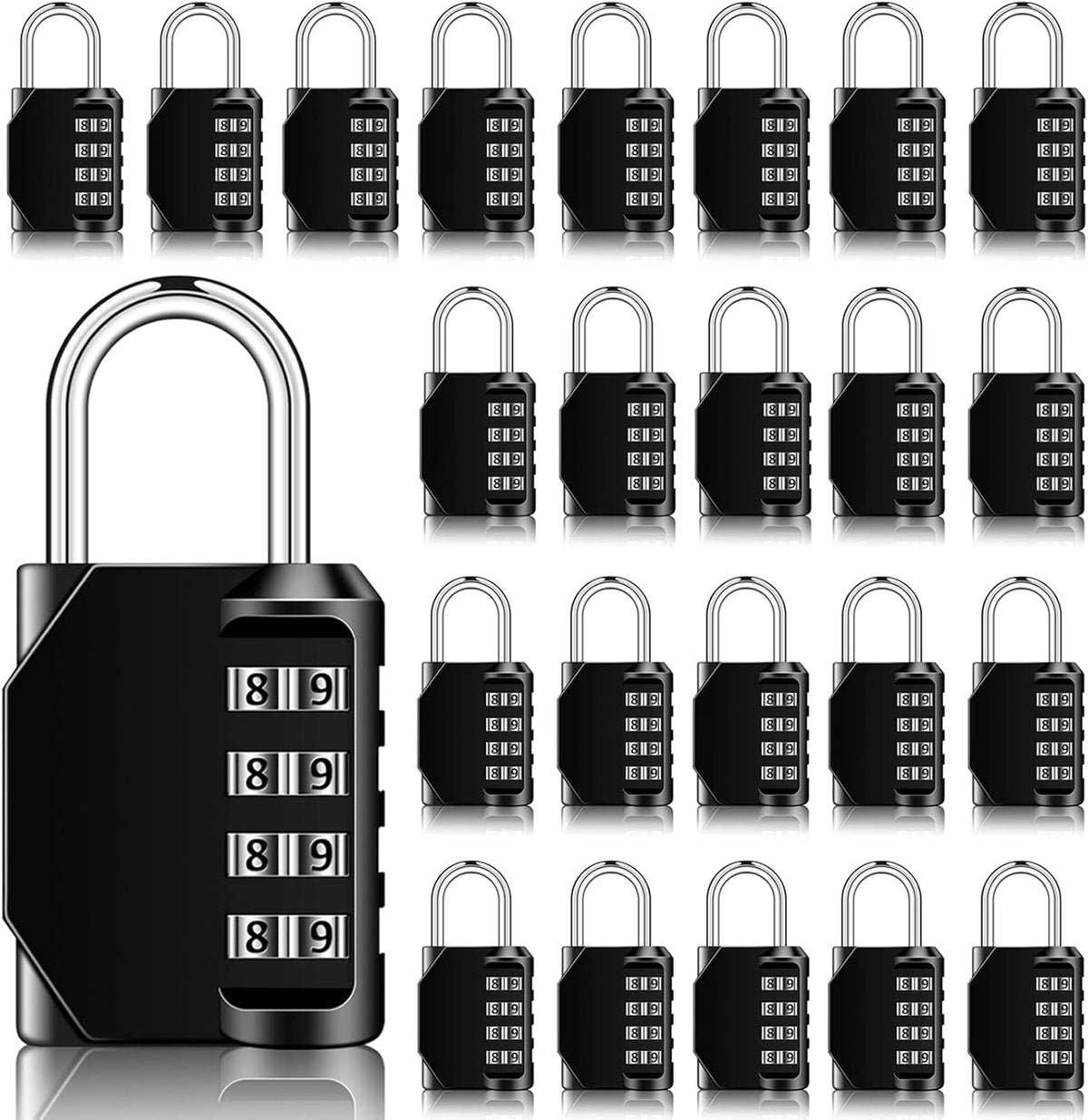 Combination Padlock 4 Digit Waterproof (Black, 24 Pieces) U18510