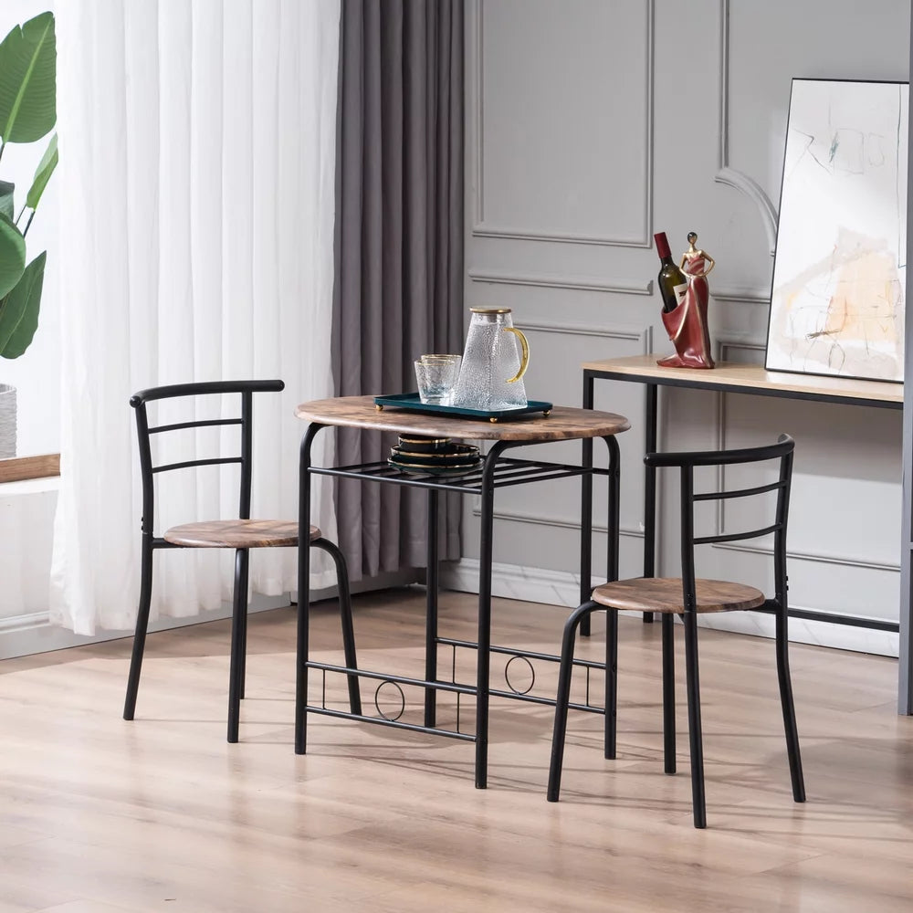 3-Piece Dining Table Set with Metal Frame B8415