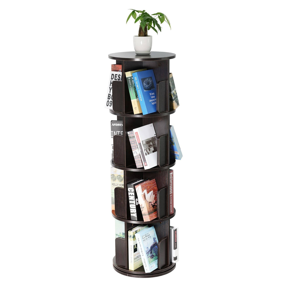 Dark Walnut Rotating Bookshelf W9859