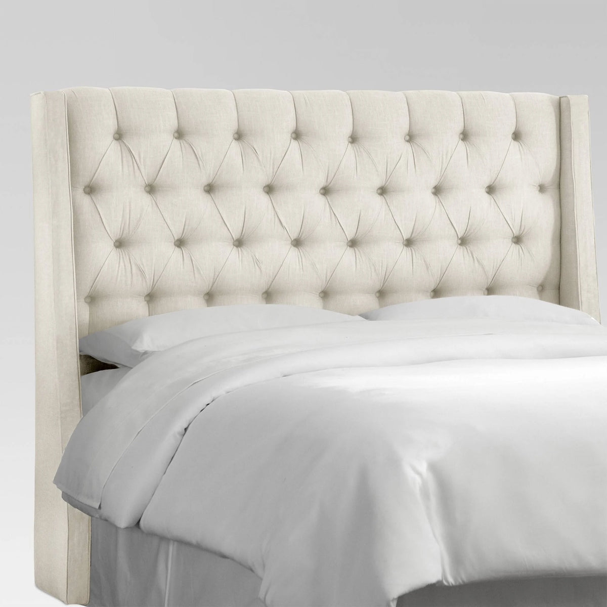 California King Tufted Wingback Linen Headboard J6944