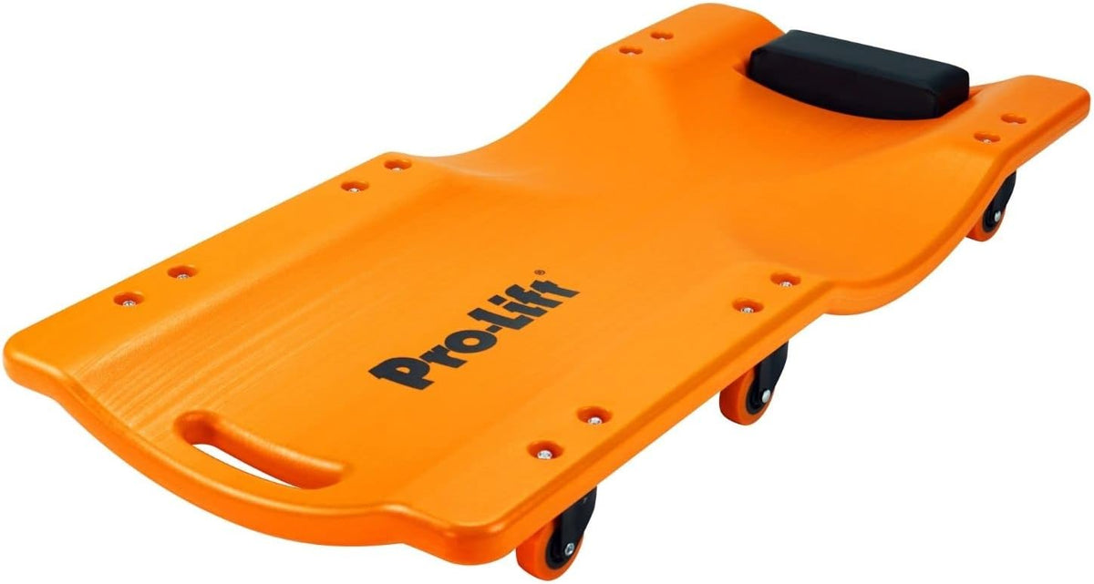 Orange 36 Inch Plastic Creeper with Padded Headrest Y37688