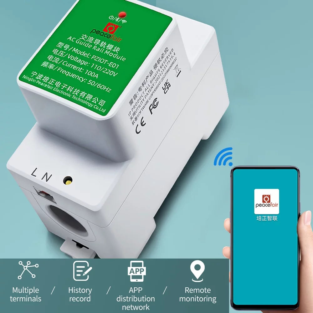 Single-phase Wifi Electricity Meter DIN Rail Voltage and Current Meter B225822