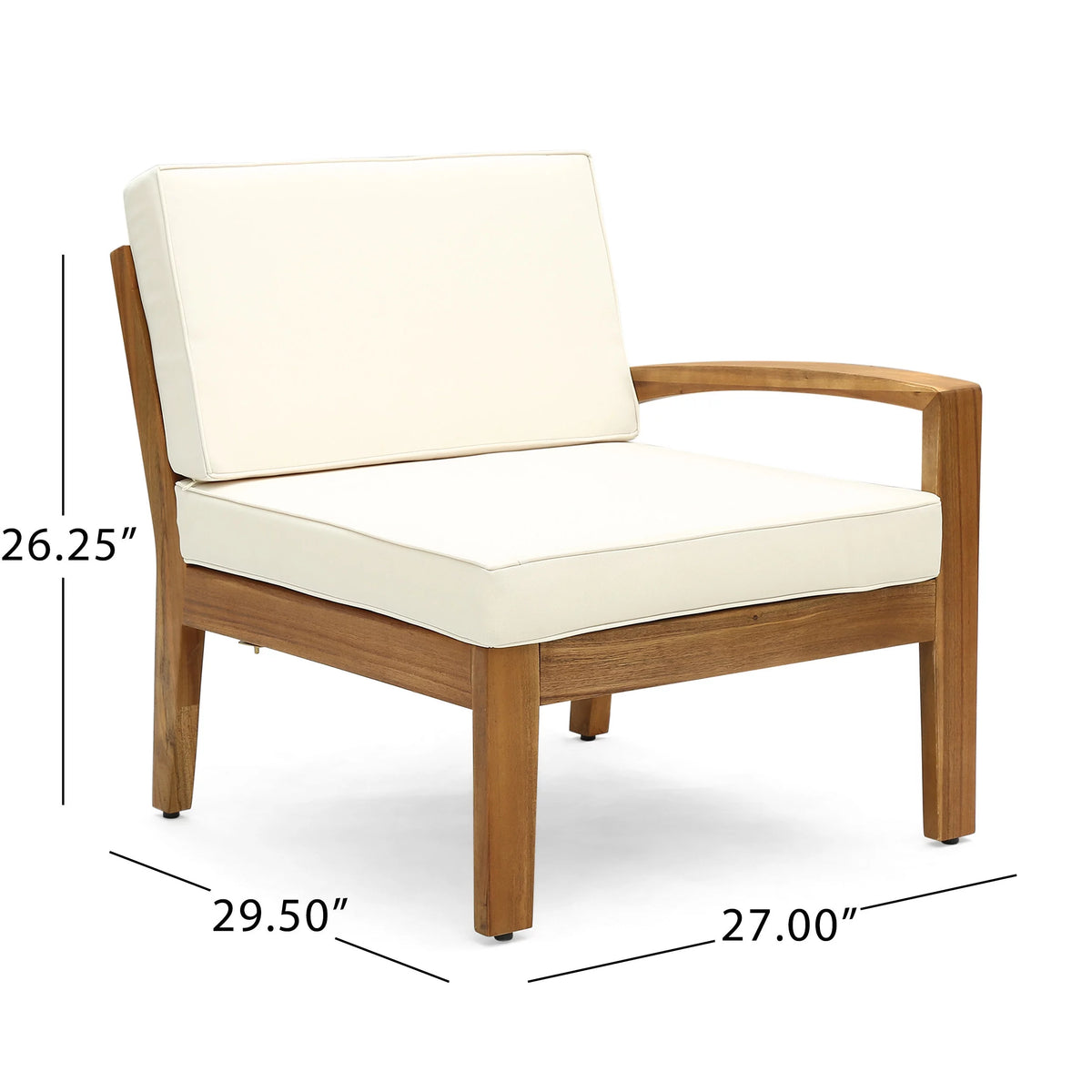 Acacia Wood 7 Seater Sectional Sofa and Loveseat Chat Set with Cushions K898
