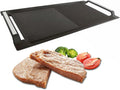 Cast Iron Rectangular Griddle Pan with 2 Handles, Flat and Ridged Surface, 16.7 x 9.1inch F243986