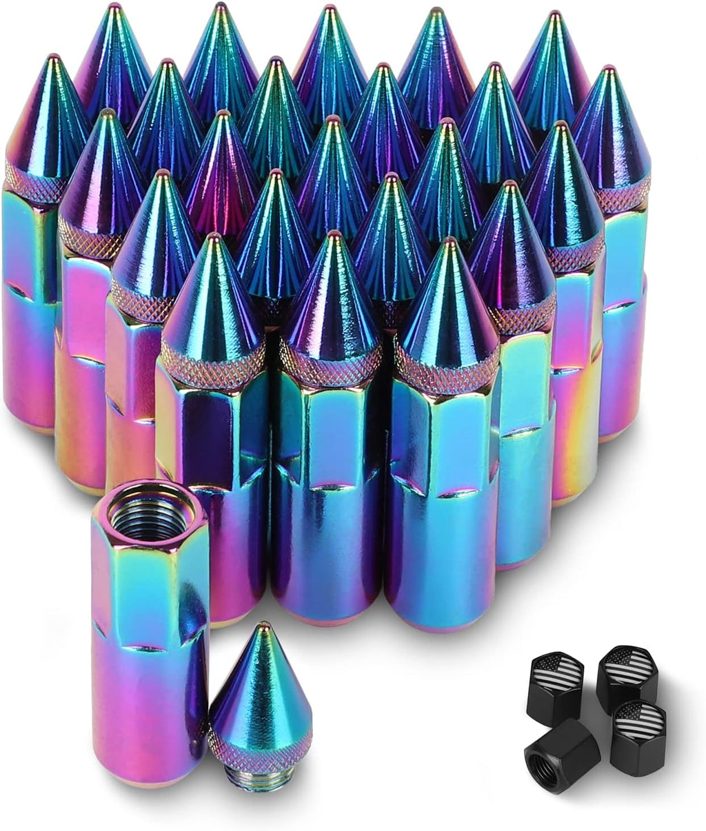 24 PCS Steel Spiked Lug Nuts (Neo Chrome) H7592