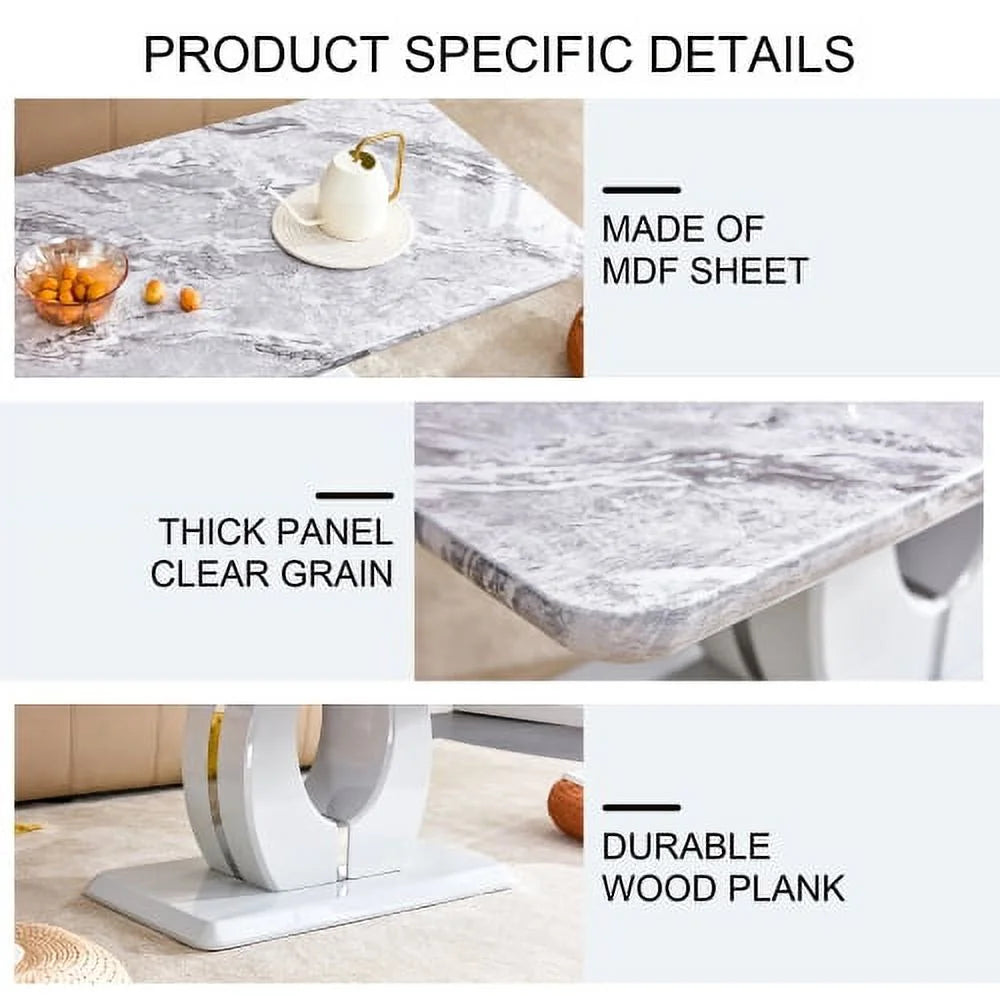 Gray MDF Rectangular Dining Table L13007
