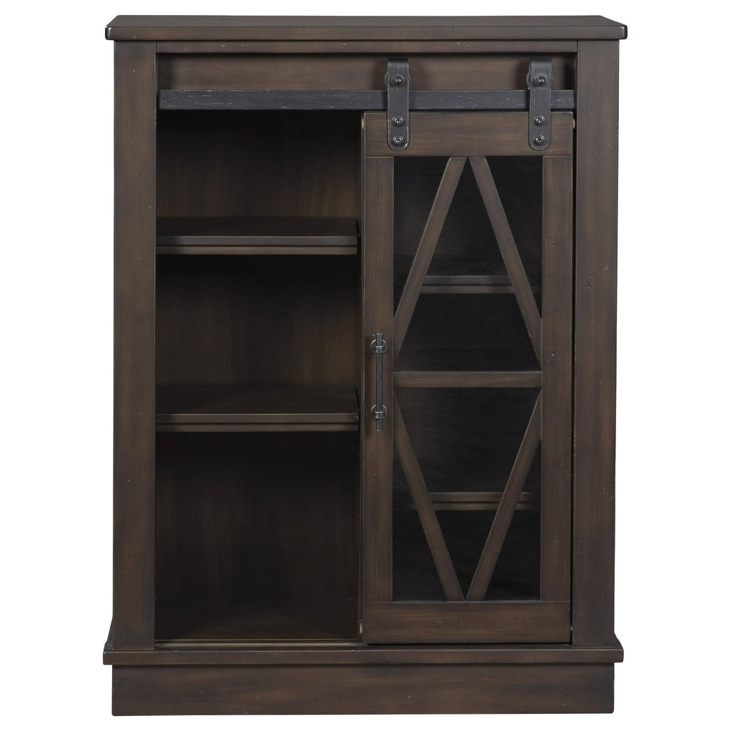 Brown Wooden Accent Cabinet with Sliding Door T269