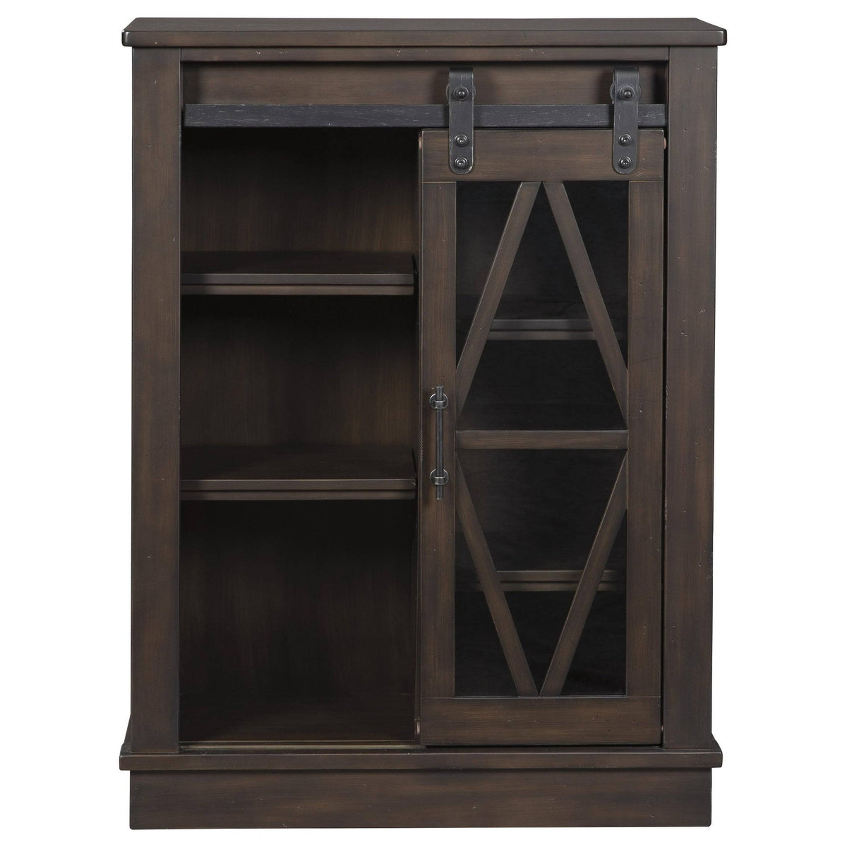 Brown Wooden Accent Cabinet with Sliding Door T269