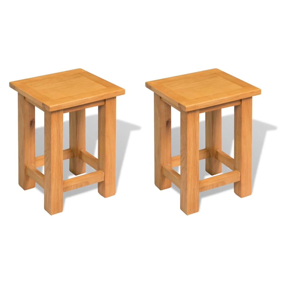 Solid Oak Wood End Tables 2 pcs I31106