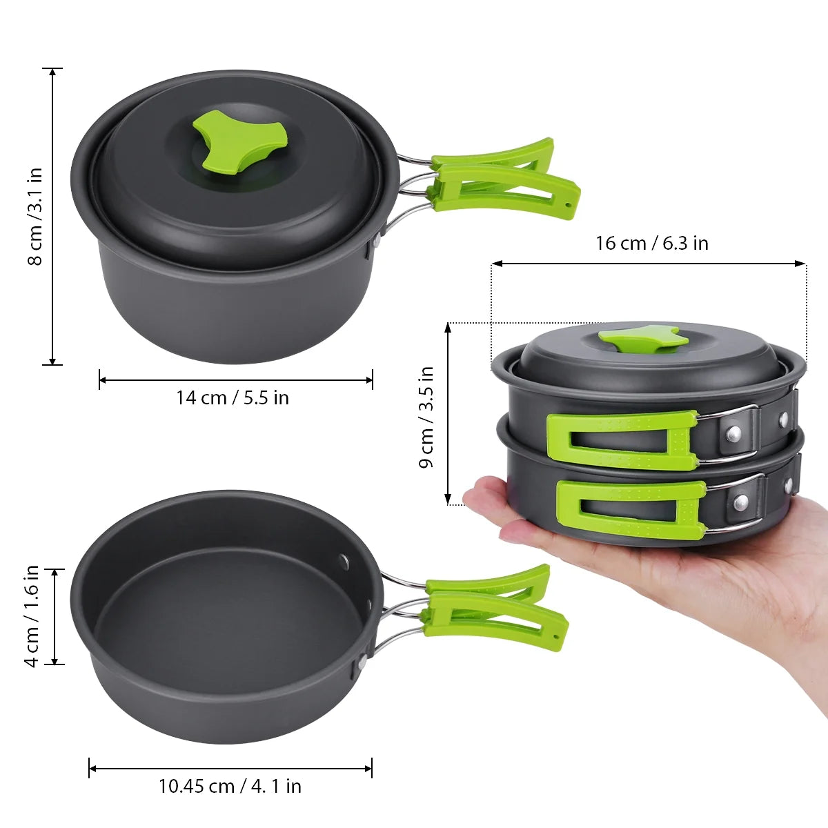 15Pcs Non-Stick Camping Cookware Set I7735