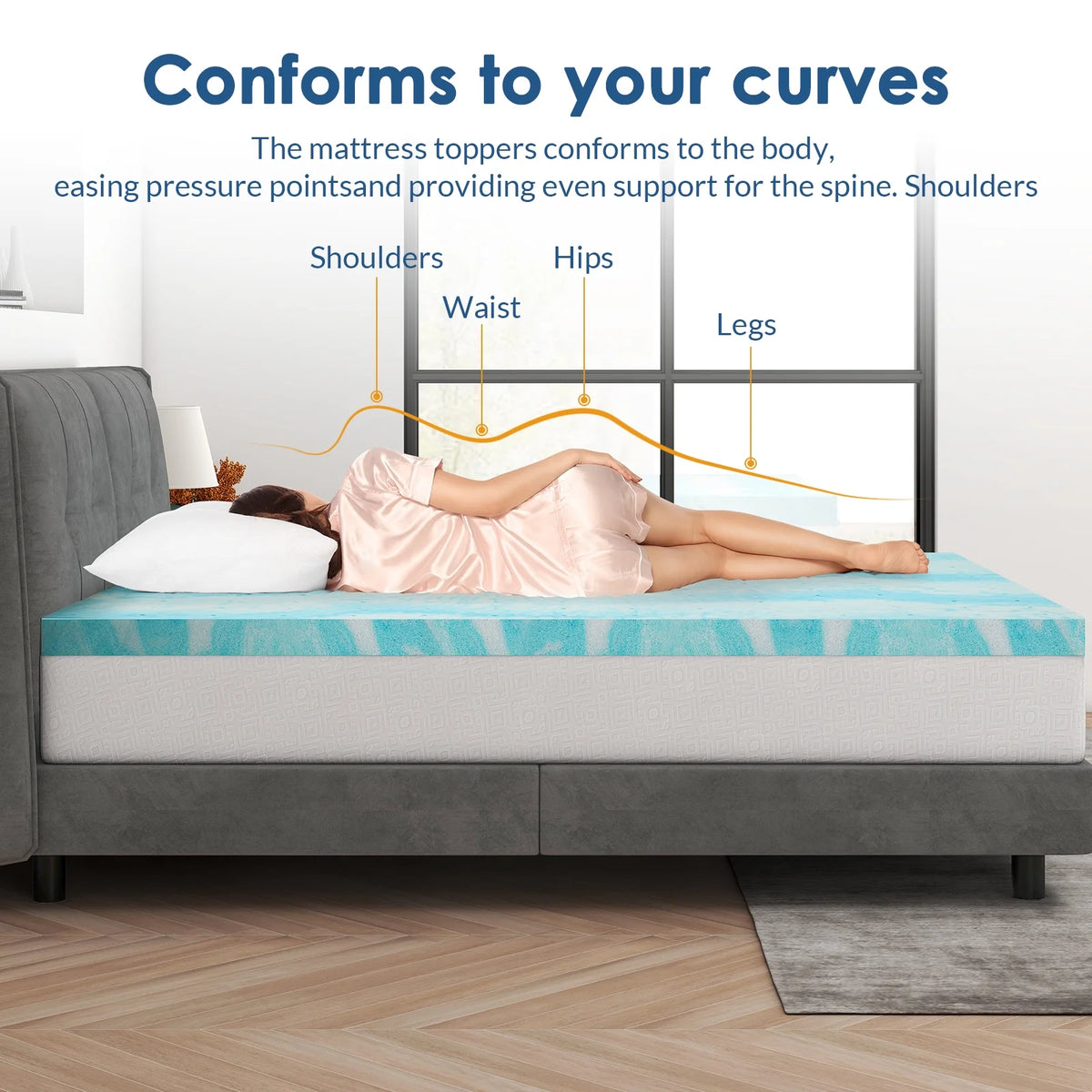 3 inch Gel Infused Memory Foam Twin Mattress Topper B9062