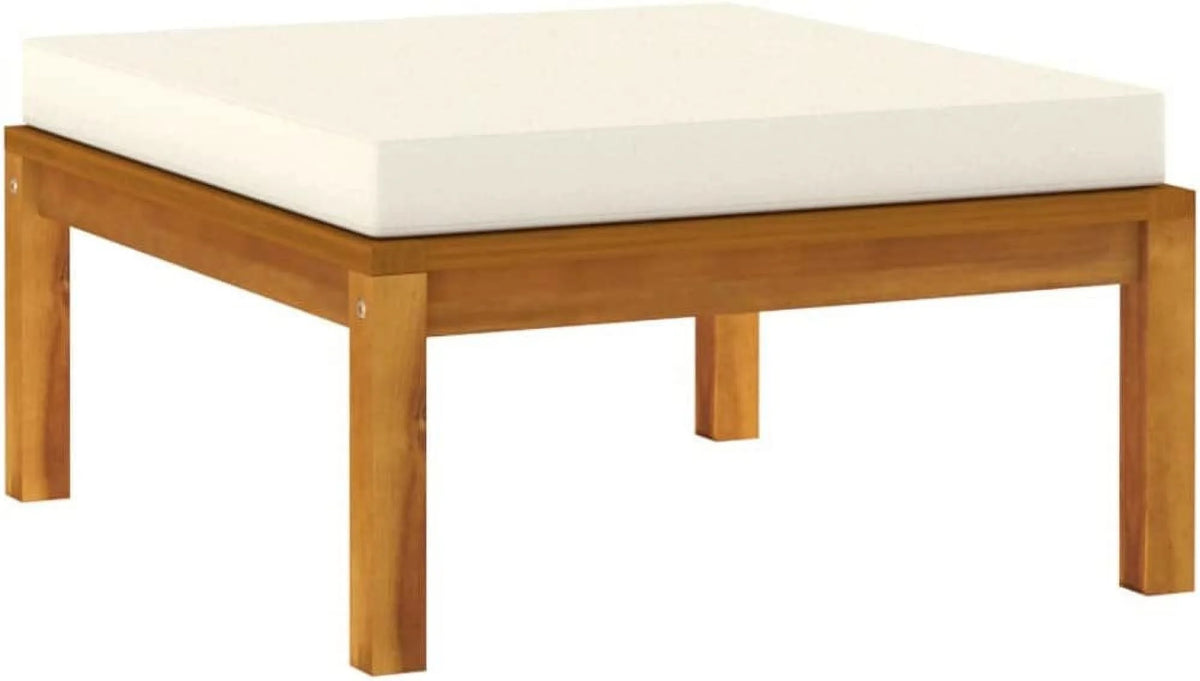 Acacia Wood Patio Chairs with Tea Table and Cushions X295273