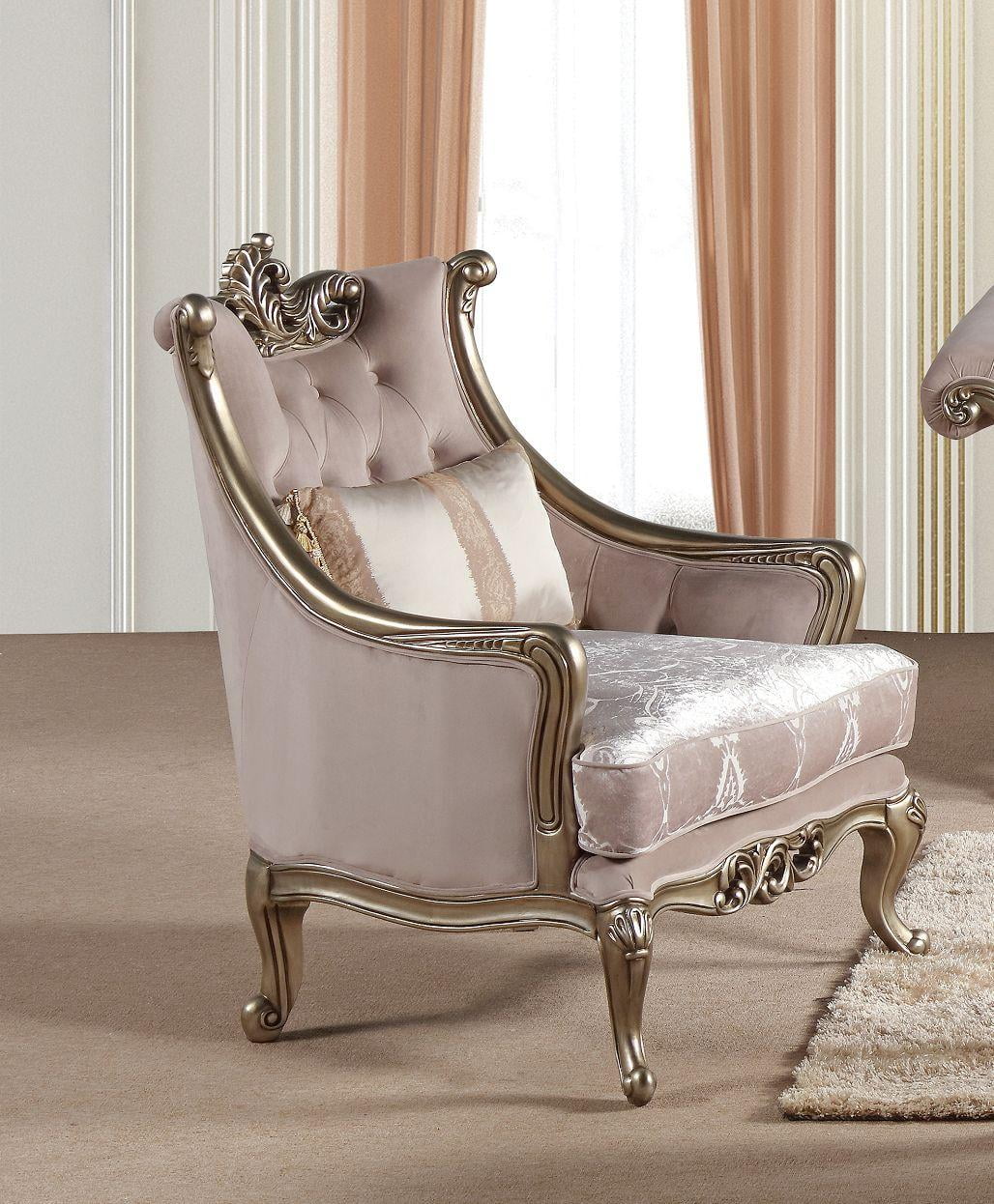 Champagne Wood Sofa Set 2Pcs G530