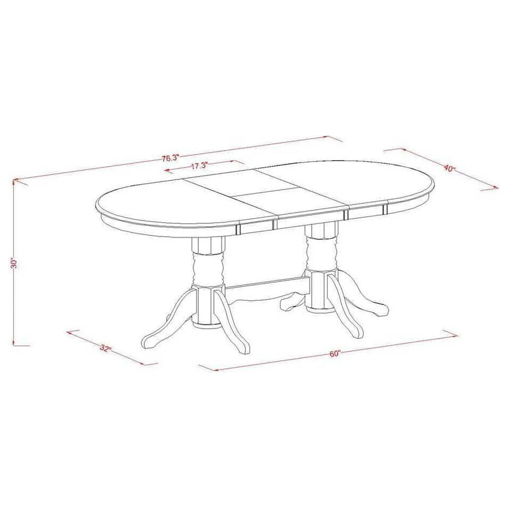 5 Piece Dining Table Set with Oval Table and 4 Chairs O97284