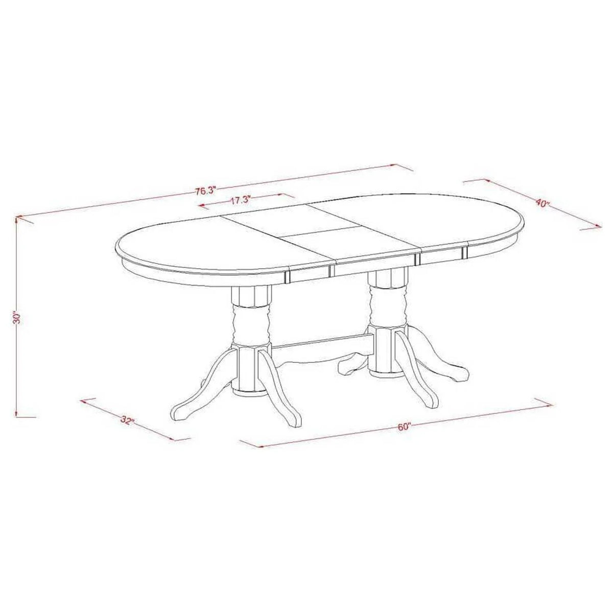 5 Piece Dining Table Set with Oval Table and 4 Chairs O97284