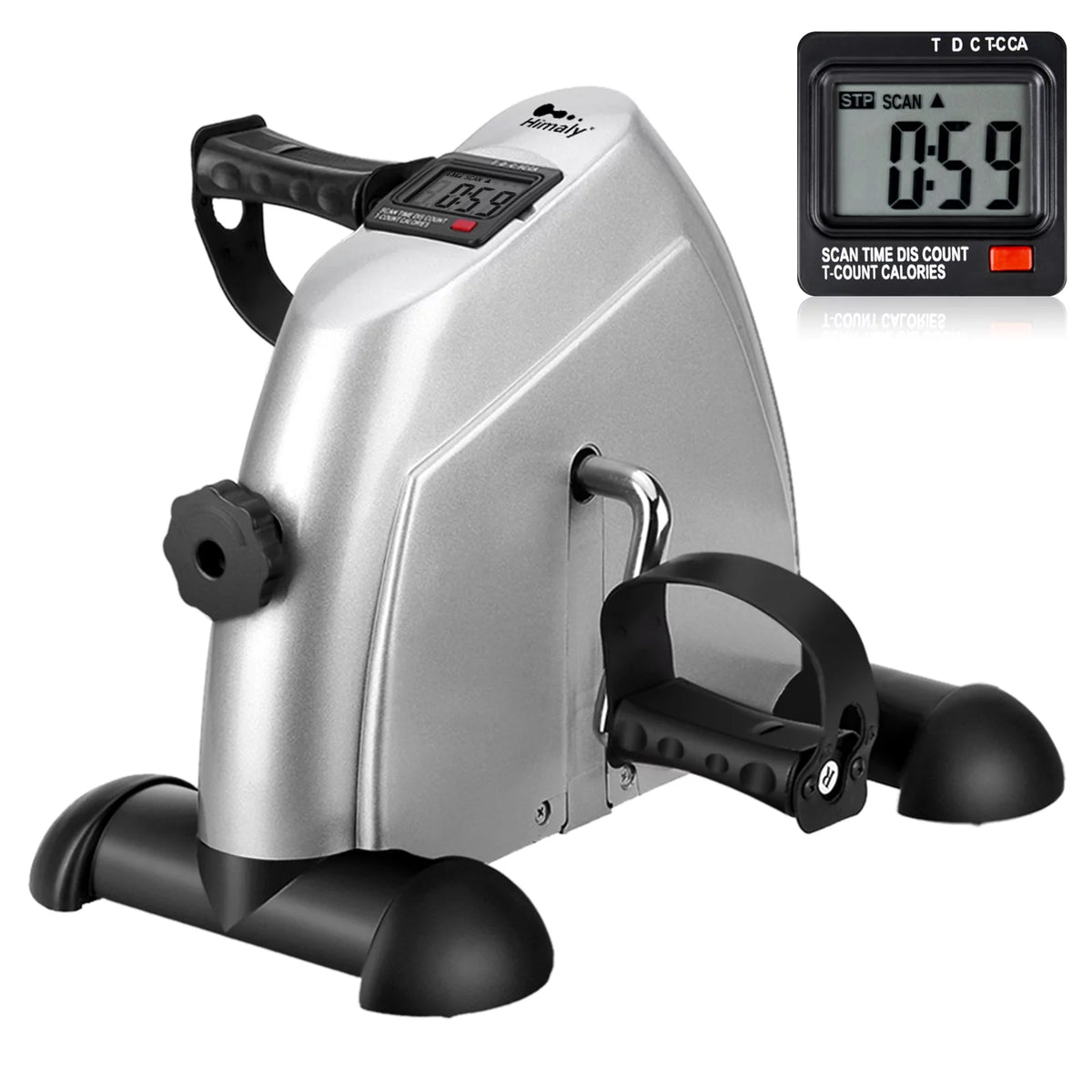 White Portable Mini Exercise Bike with LCD Screen O461657