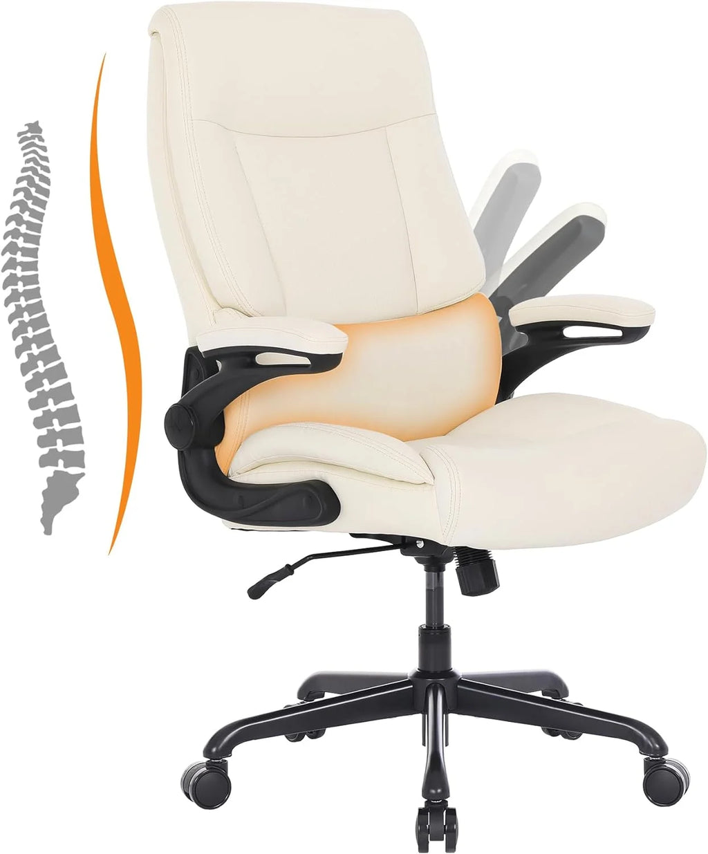 Black Big and Tall Ergonomic Office Chair with Lumbar Support K63452