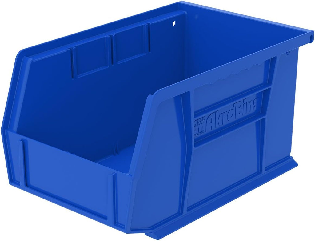 Plastic Storage Bin Hanging Stacking Containers, 9-Inch x 6-Inch x 5-Inch, Black, 12-Pack N190669