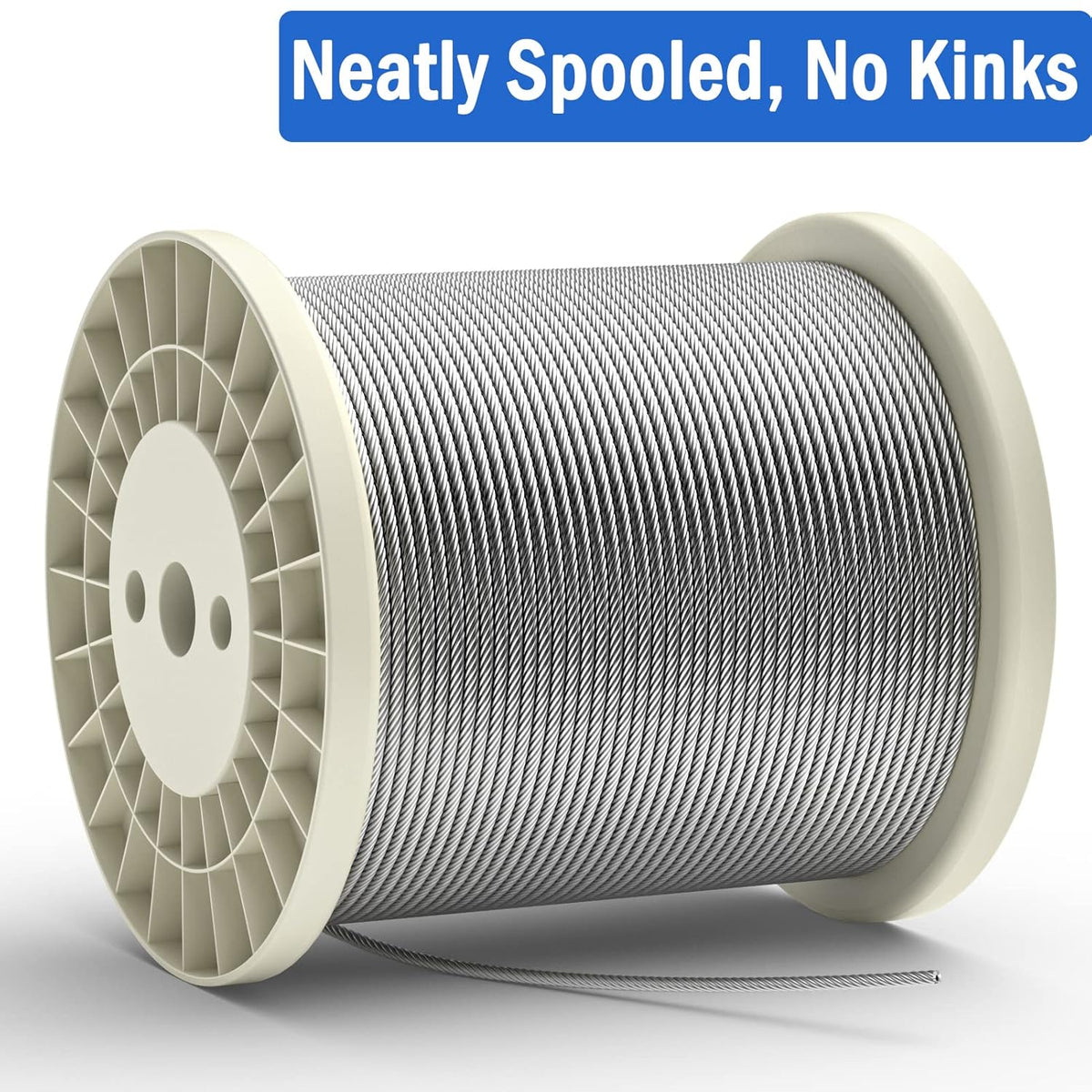 1/8 316 Stainless Steel Cable, 800FT, 7 x 7 Strands Construction C49473