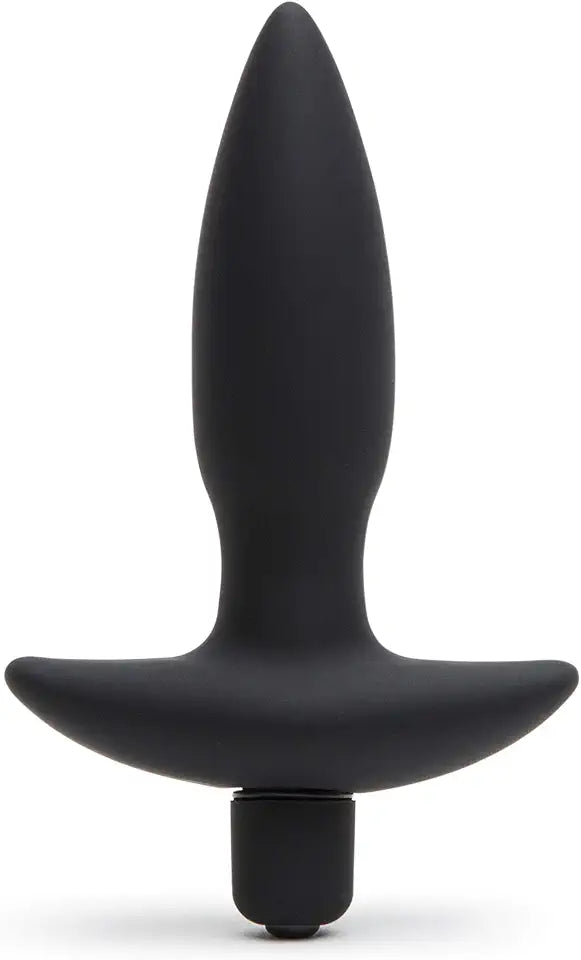 Black Silicone Vibrating Butt Plug D5084