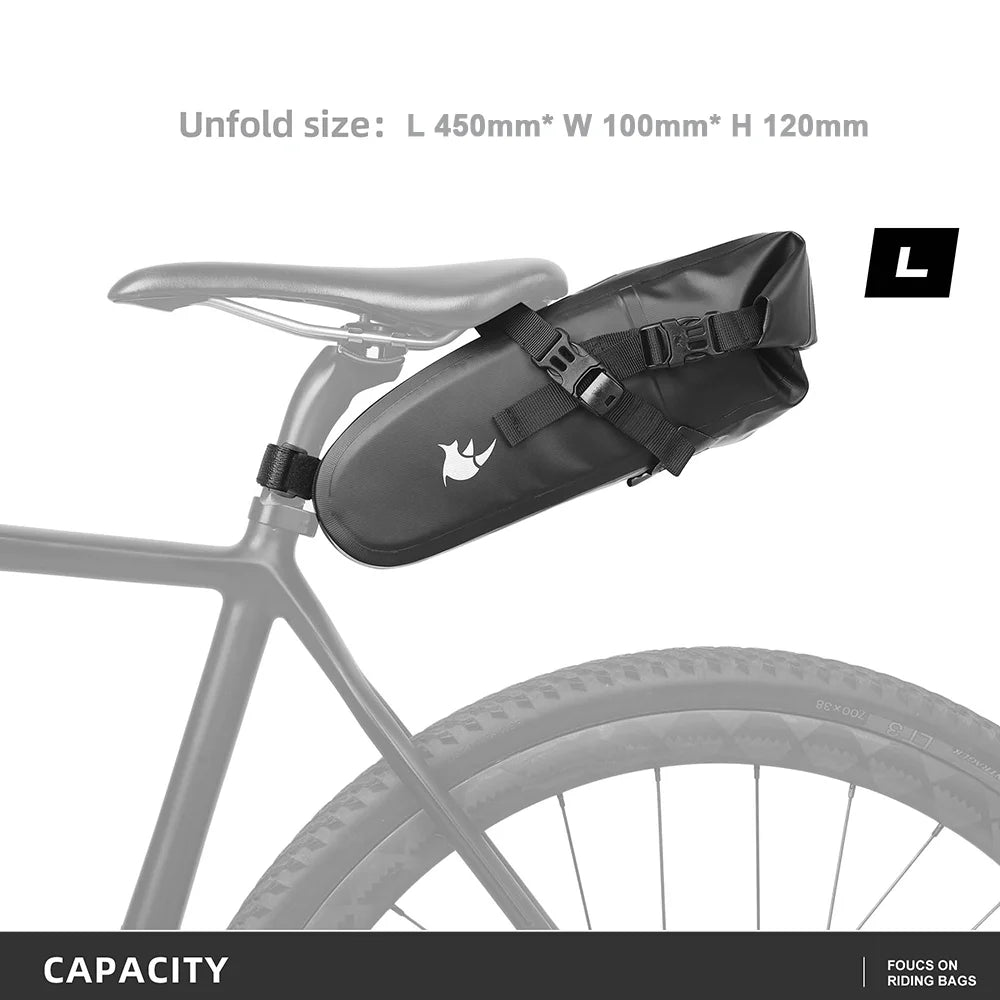 Waterproof Bike Saddle Bag, 4L Cycling Tail Bag D653591